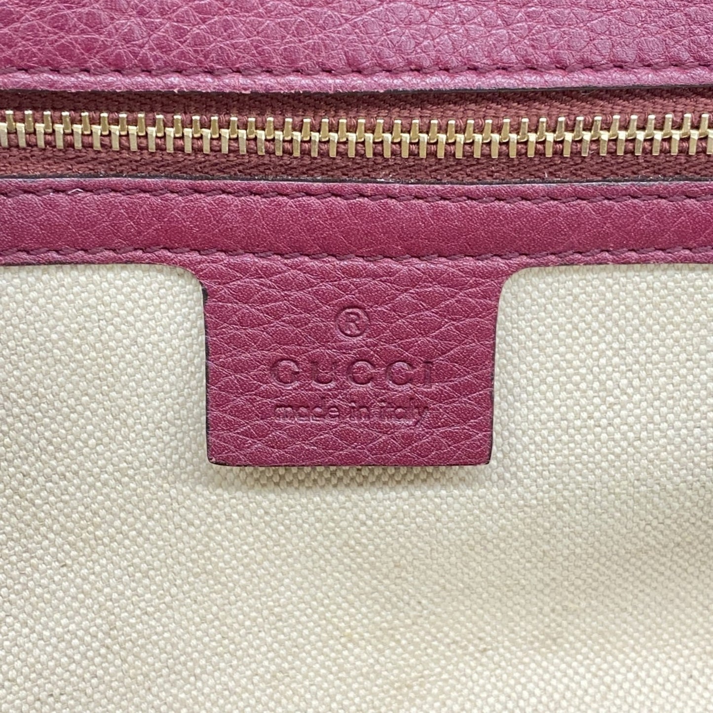 Gucci New Bamboo Handbag 254884 Leather Bordeaux Champagne 2-Way Bag
