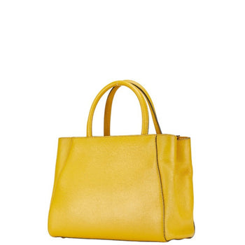 Fendi Petit Toujours Handbag/Shoulder Bag 2Way 8Bh253 Yellow Leather