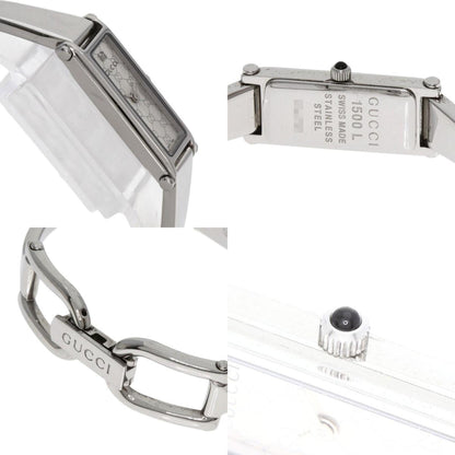 Gucci 1500L Gg Square Face Bangle Watch In Stainless Steel/Ss