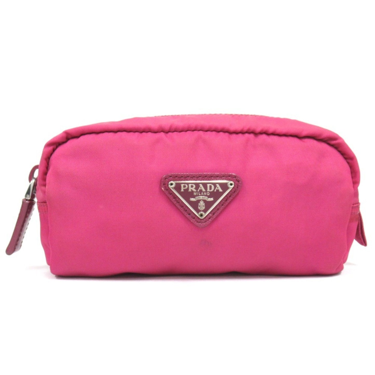 Prada Prada Nylon Pouch Bag With Triangle Logo And Triangular Plate