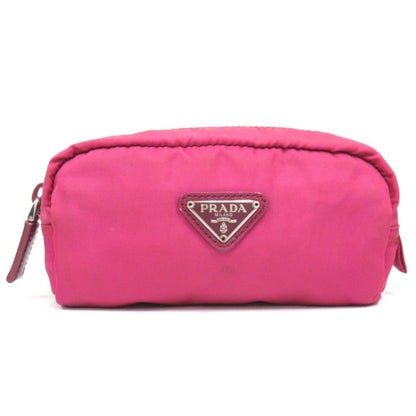 Prada Prada Nylon Pouch Bag With Triangle Logo And Triangular Plate