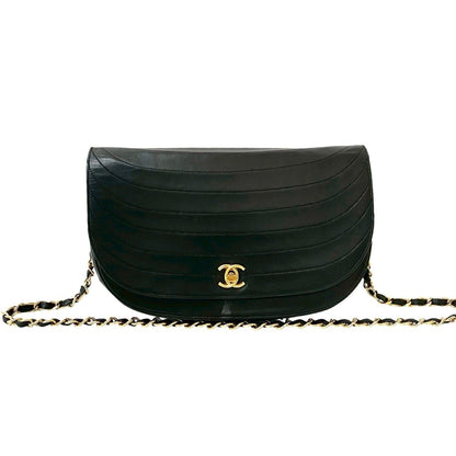 Chanel Coco Mark Half Moon Lambskin Chain Shoulder Bag