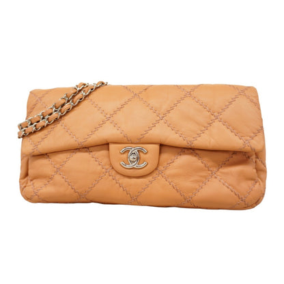 Chanel Shoulder Bag W Chain Ultra Stitch Lambskin Light Brown