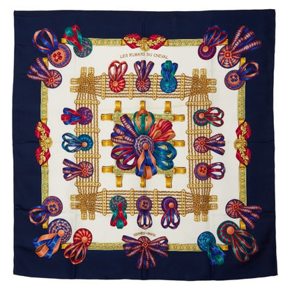 Hermes Herms Carr 90 "Les Rubans Du Cheval" Horse Ribbon Scarf