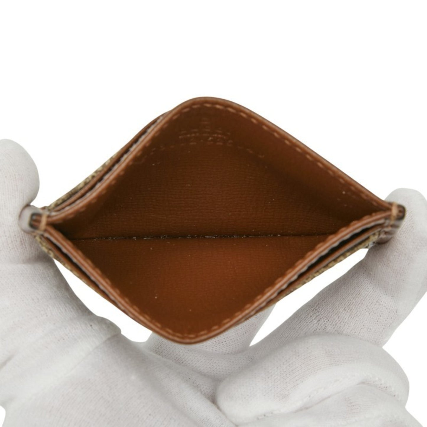 Gucci Gg Supreme Business Card Case 673002 Beige Brown Leather