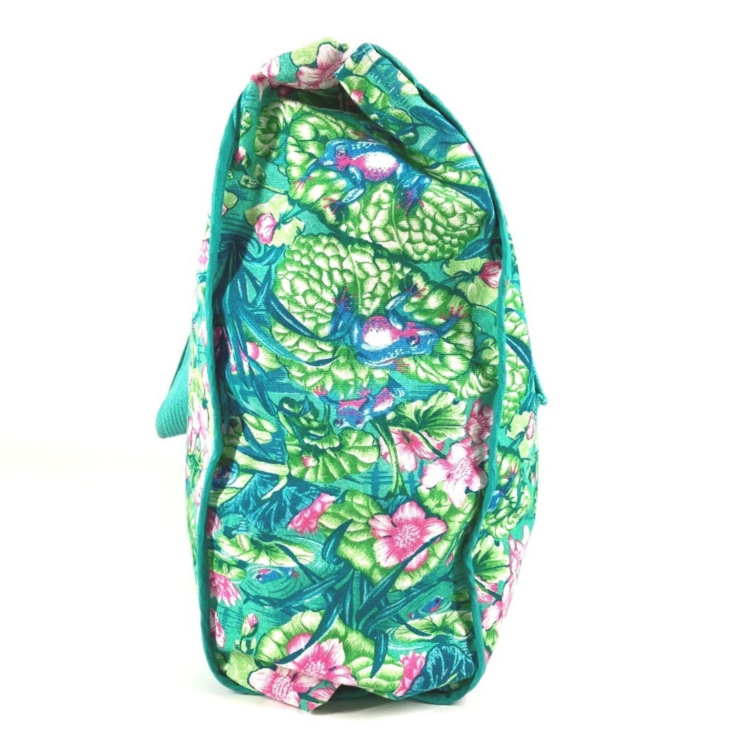 Hermes Vintage Frog Floral Print Tote Bag/Boston Bag/Shoulder Bag