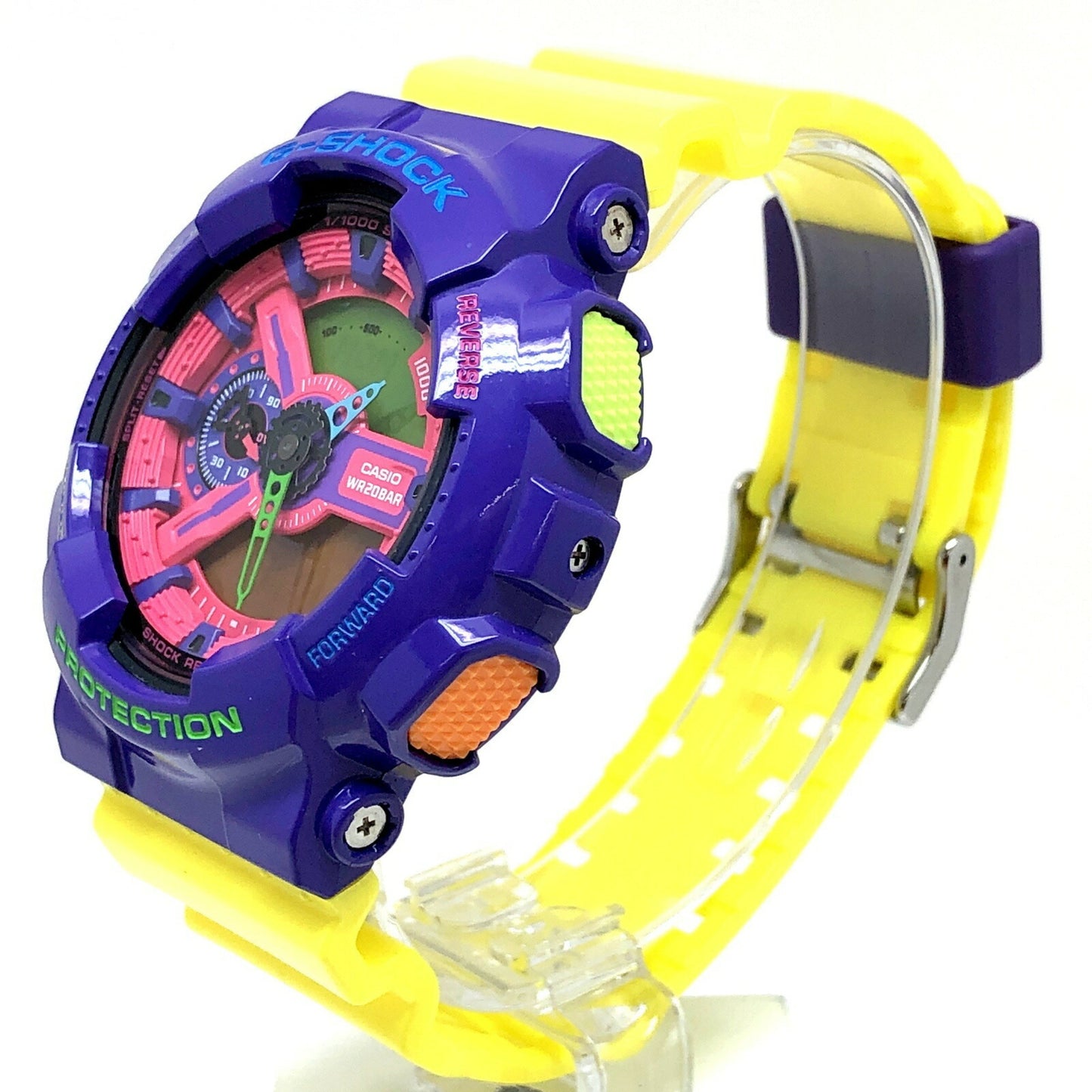 G-Shock Casio Watch Ga-110Hc-6A Hyper Colors Big Case Purple Yellow Pink Painted Ana-Digi Released