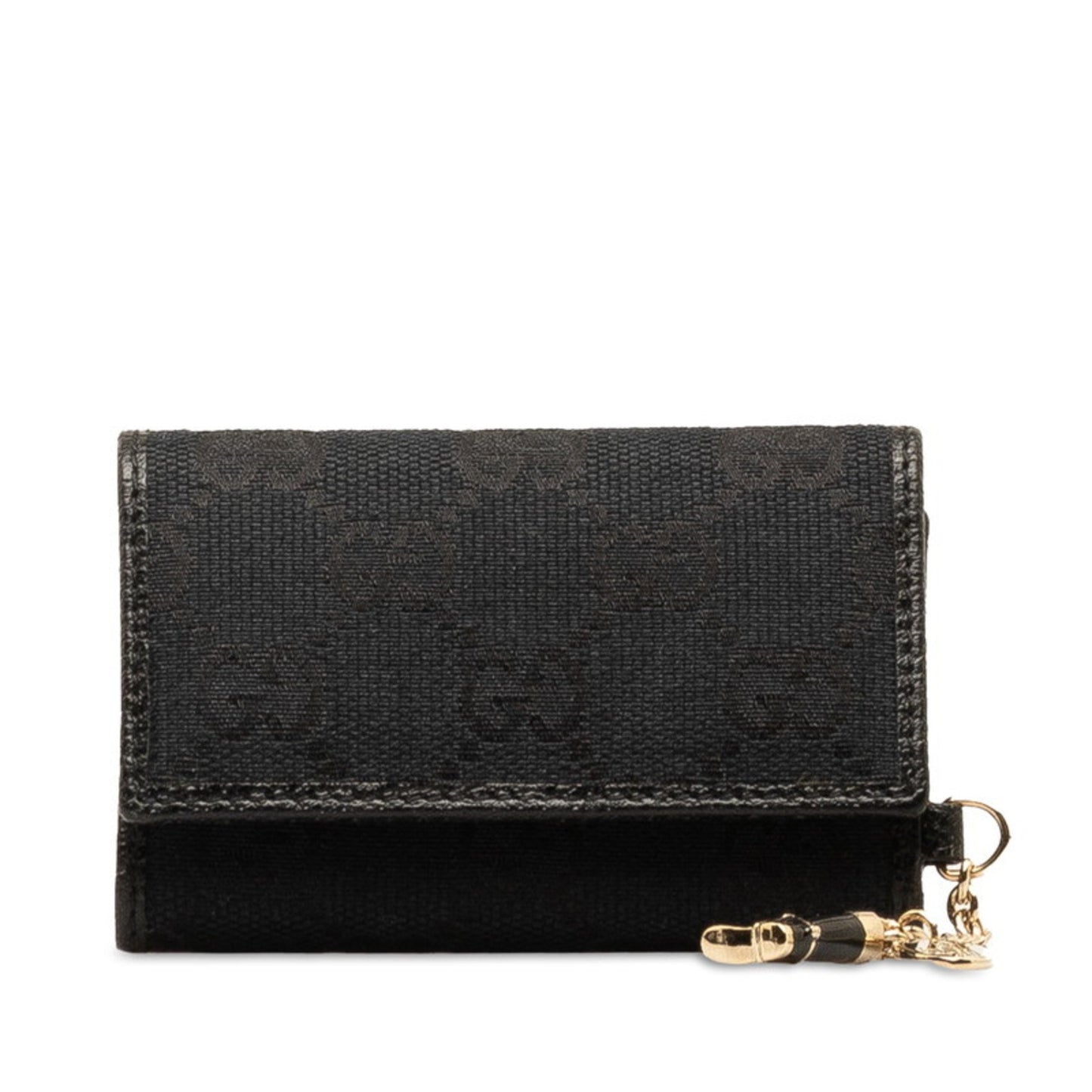 Gucci Gg Canvas 6-Ring Key Case 154184 Black Leather