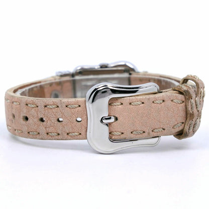 Fendi Befendi Watch 3800L Stainless Steel X Leather Pink Quartz Analog Display
