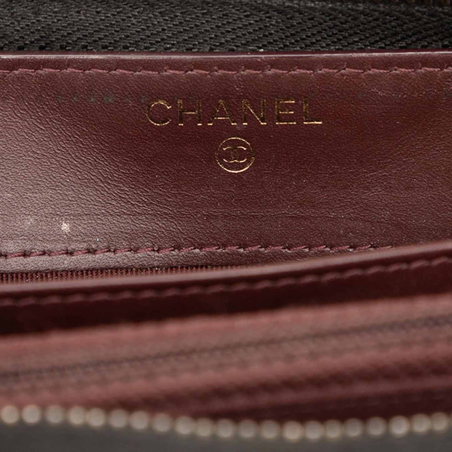 Chanel Matelasse Coco Mark Round Zip Long Wallet In Black Caviar Leather