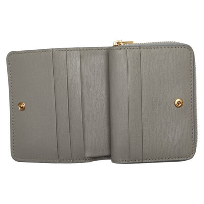 Gucci Script Mini Bifold Wallet 772639 Gray Leather