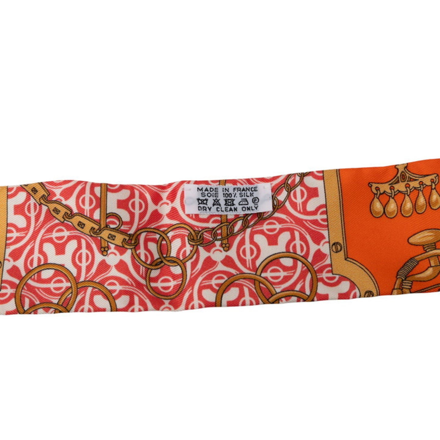 Hermes Herms Twilly Mors Et Gourmettes Horse Bit And Chain Scarf/Muffler In Orange