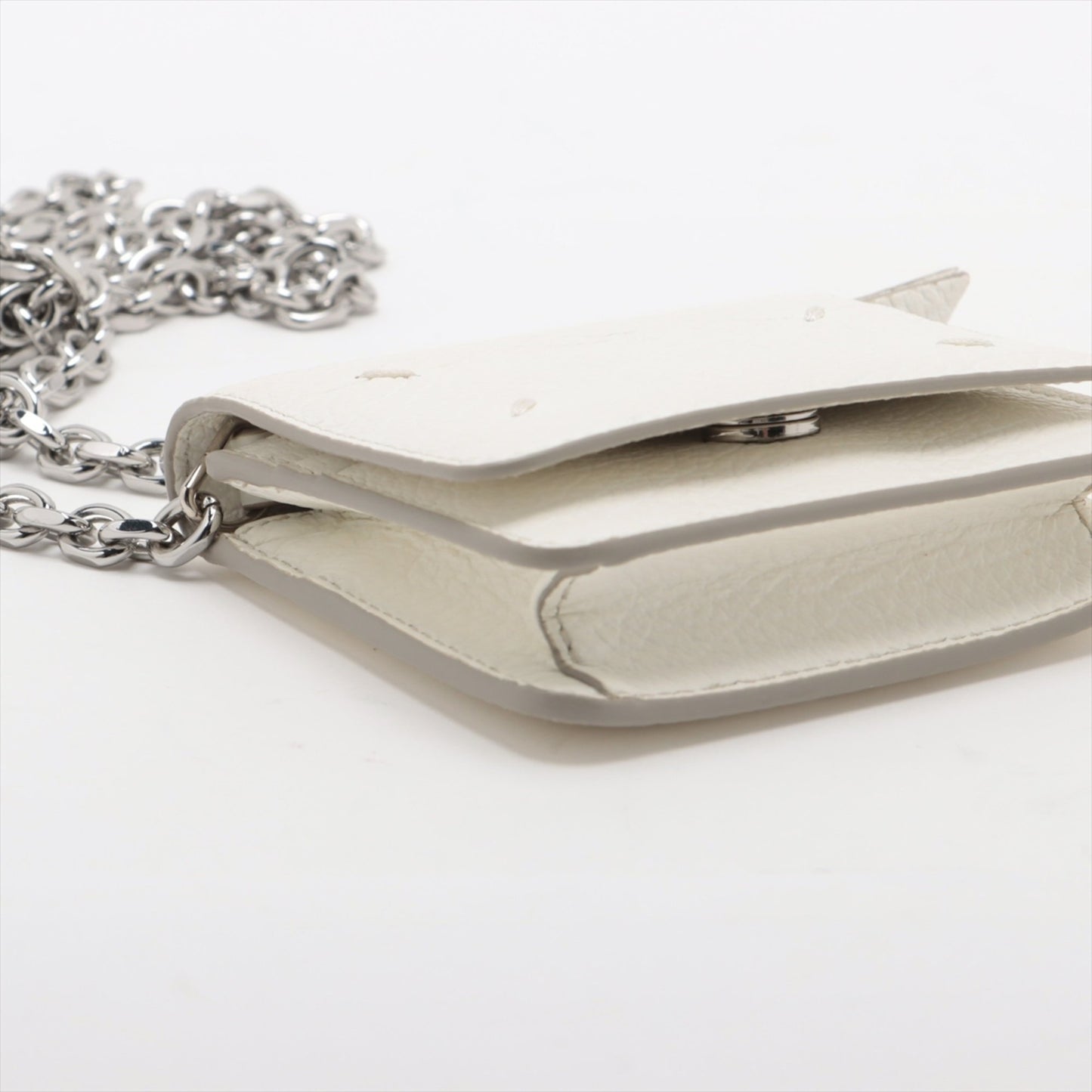 Maison Margiela 4-Stitch Chain Wallet Leather Bifold Crossbody Shoulder Bag