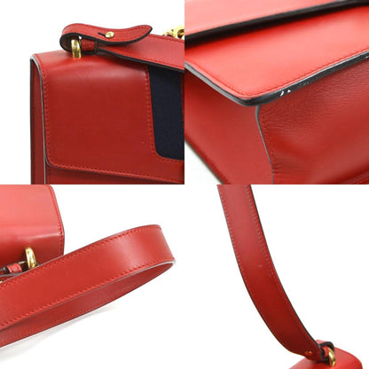 Gucci Shoulder Bag Sylvie Leather Metal Red
