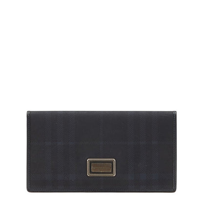 Burberry Check Long Wallet In Black