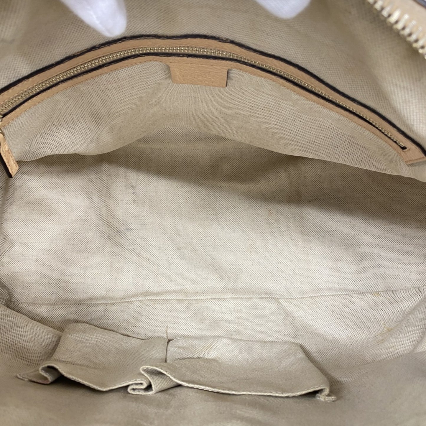 Gucci Handbag Guccissima Horsebit 247286 Leather Beige Champagne 2-Way Bag