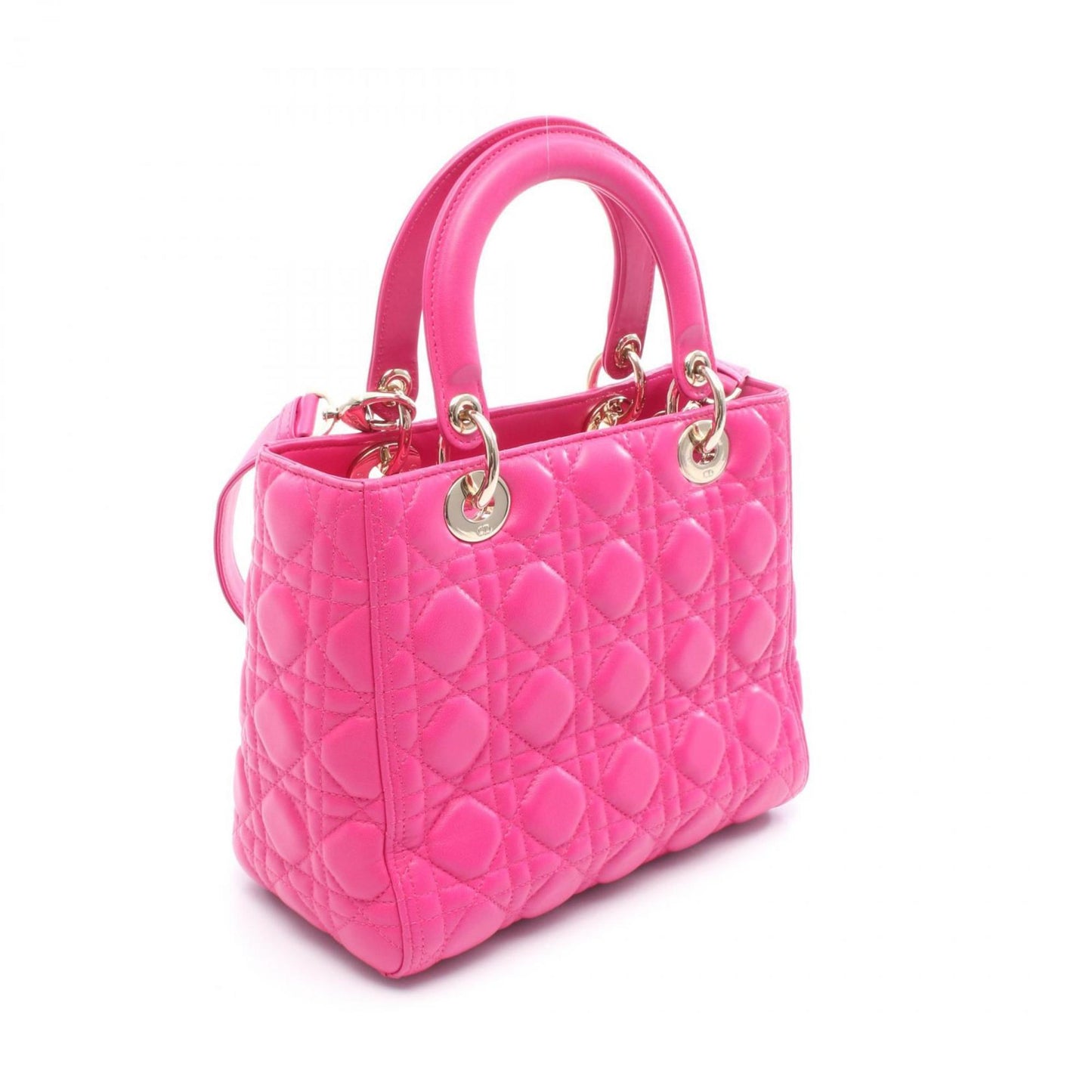 Christian Dior Dior Lady Cannage Handbag In Lambskin Leather