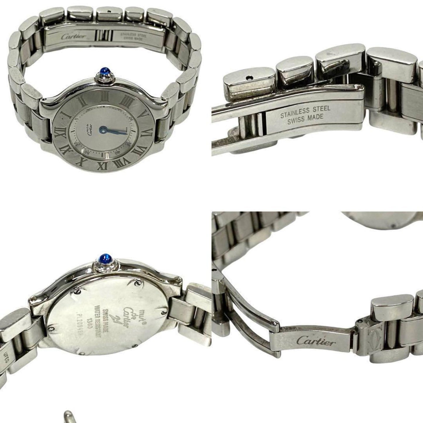 Cartier Must 21 Logo Engraved Stainless Steel Quartz Wristwatch