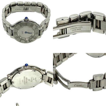 Cartier Must 21 Logo Engraved Stainless Steel Quartz Wristwatch