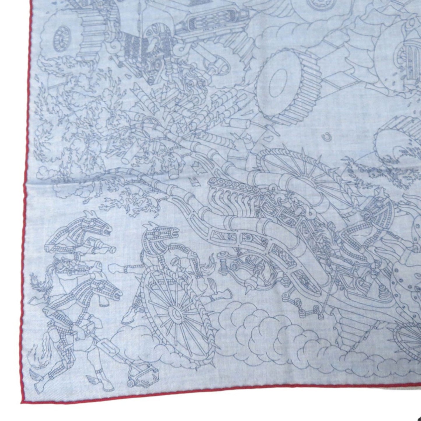 Unused Herms Carr H100 Les As Du Volant Scarf