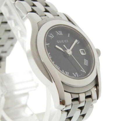 Gucci 5500L Stainless Steel Black Silver Dial Quartz Watch 1491Gucci