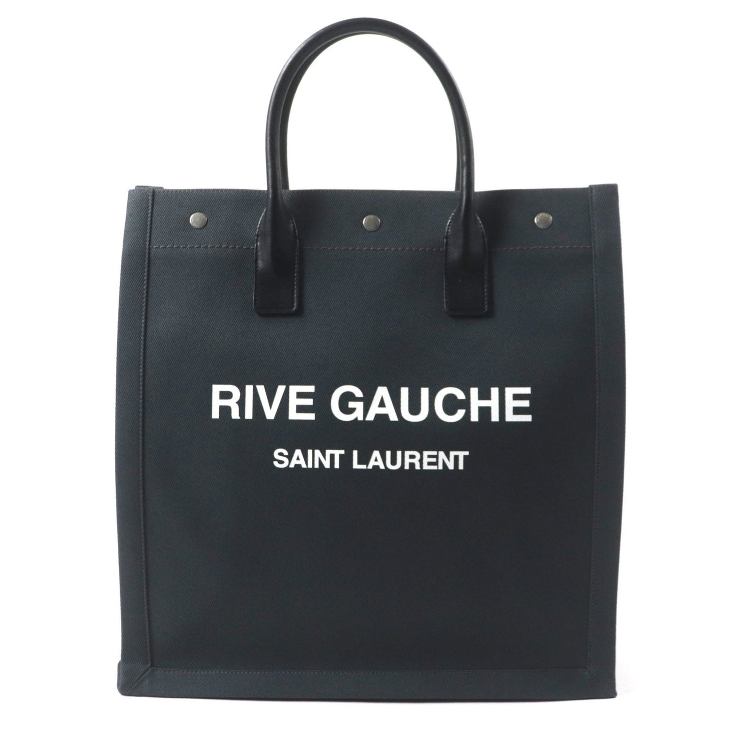 Saint Laurent 632539 Rive Gauche N S Canvas And Leather Tote Bag