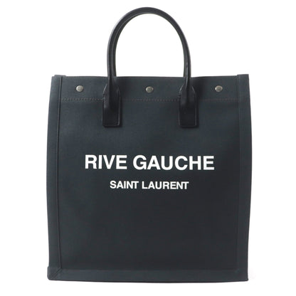 Saint Laurent 632539 Rive Gauche N S Canvas And Leather Tote Bag