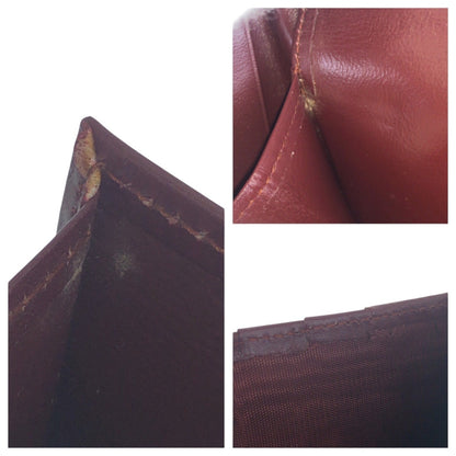 Cartier Vintage Must Line Wine Red Bordeaux Leather Bi-Fold Wallet