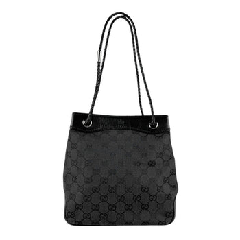 Gucci Shoulder Bag Gg Canvas Leather Black