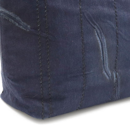 Prada Mistolino Vitello Tote Bag Shoulder Denim Leather Indigo Black 1Bg347