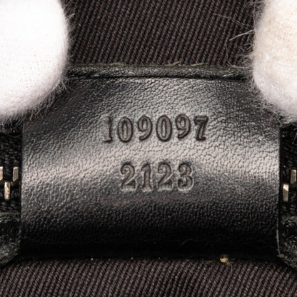 Gucci Gg Canvas Shoulder Bag 109097 Black Leather