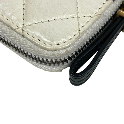 Chanel Gabriel Doux Round Coin Case Wallet White