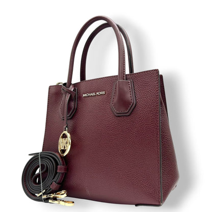 Michael Kors 2-Way Handbag/Shoulder Bag In Bordeaux Leather