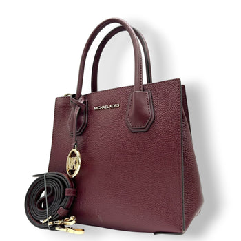 Michael Kors 2-Way Handbag/Shoulder Bag In Bordeaux Leather