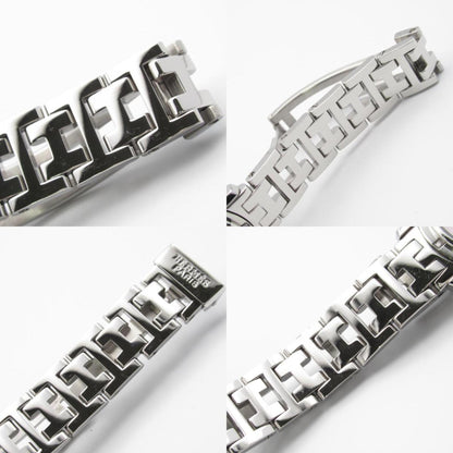 Hermes Clipper Nacle Diamond Bezel Watch Stainless Steel