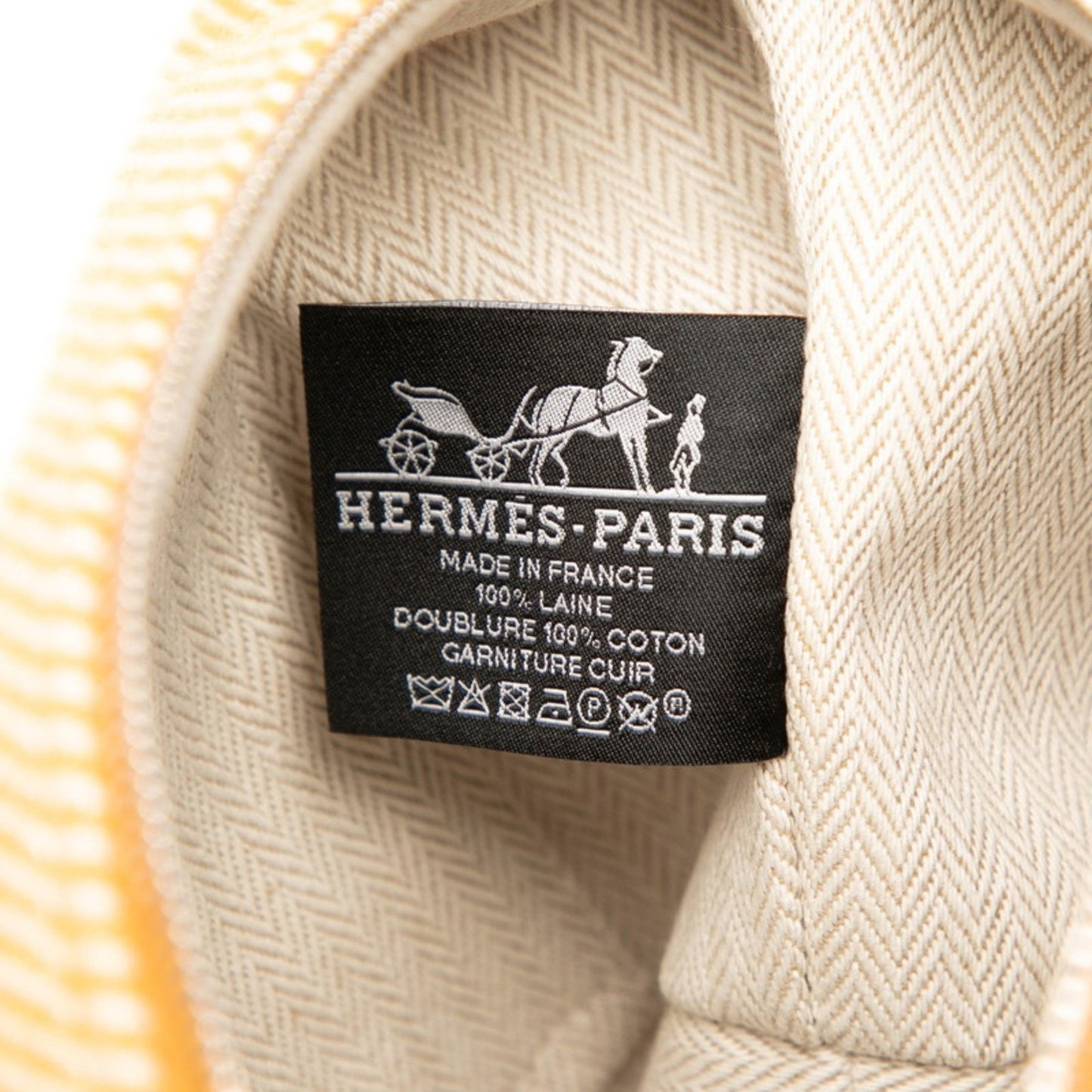 Herms Bride Black Au Carr Pm Handbag Pouch Fauve Orange Silver Hardware Cotton