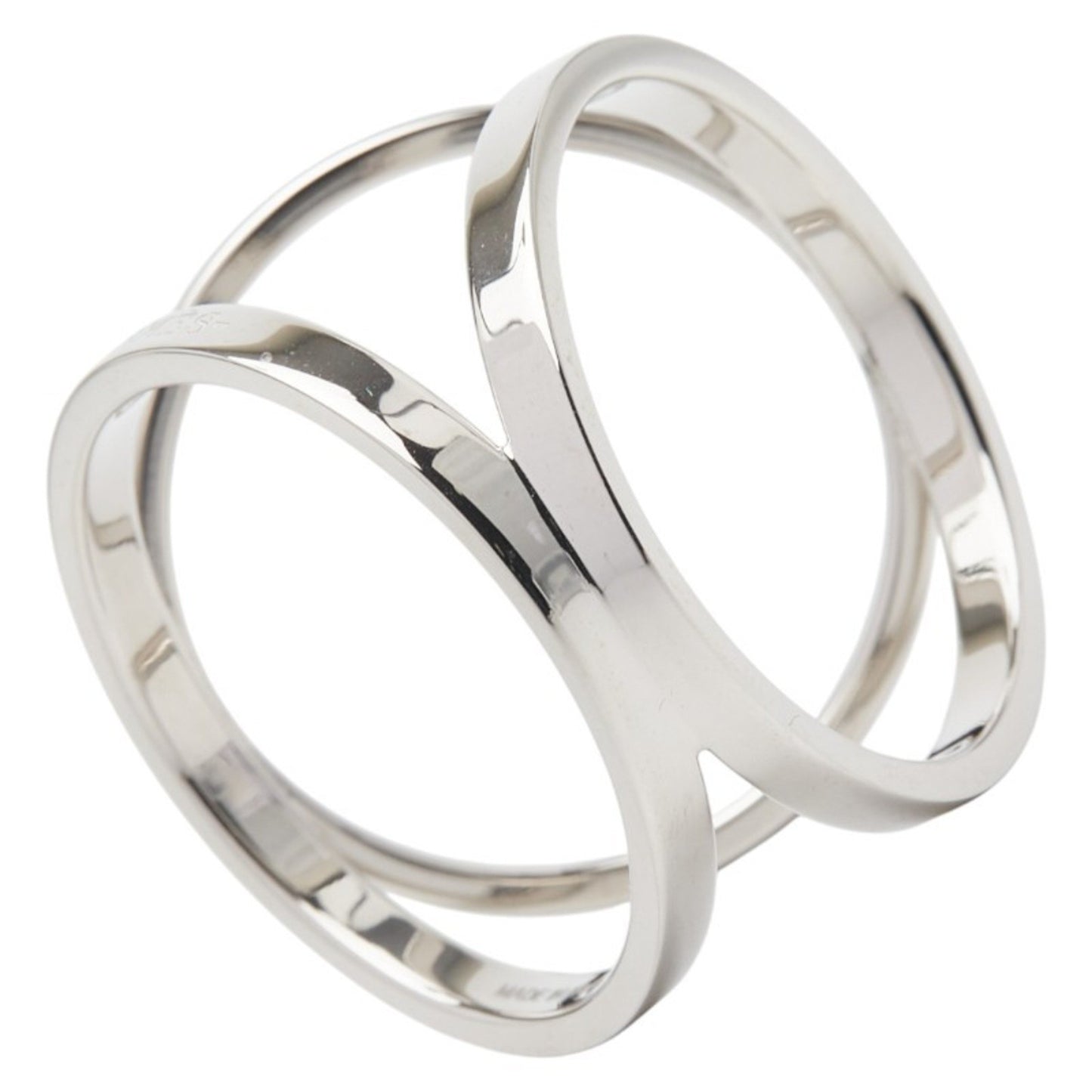 Hermes Trio Scarf Muffler Ring Silver Metal