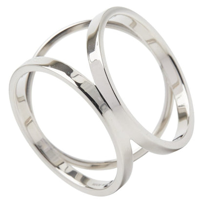 Hermes Trio Scarf Muffler Ring Silver Metal