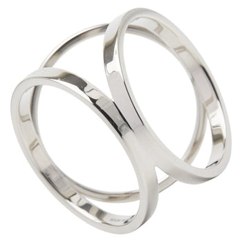 Hermes Trio Scarf Muffler Ring Silver Metal