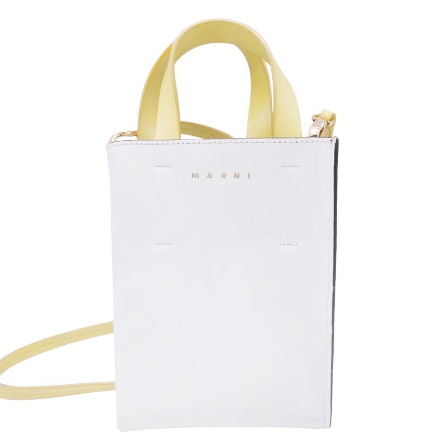 Marni Dot Museo Mini Dot Museo Shoulder Bag Tote Black White Yellow