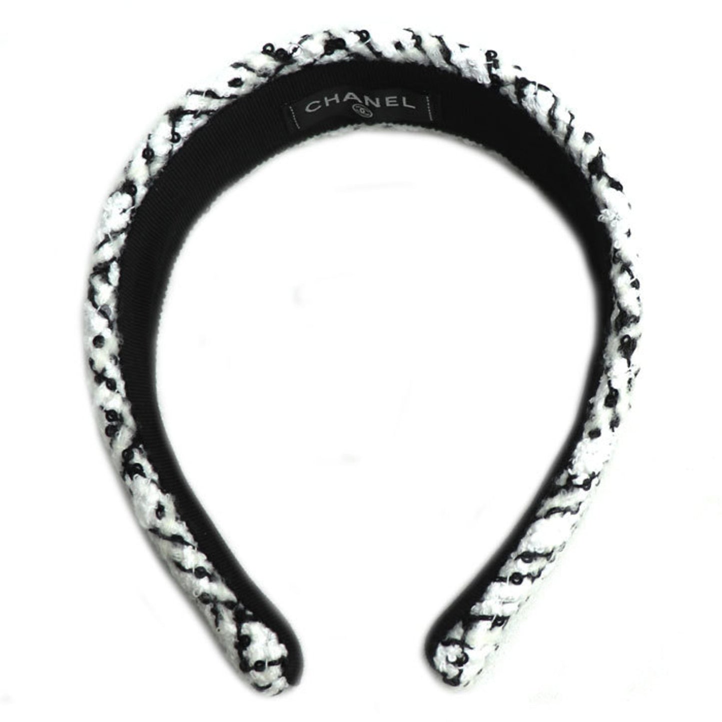 Chanel Tweed Coco Mark 23B Hair Headband Aa9458 Sequins