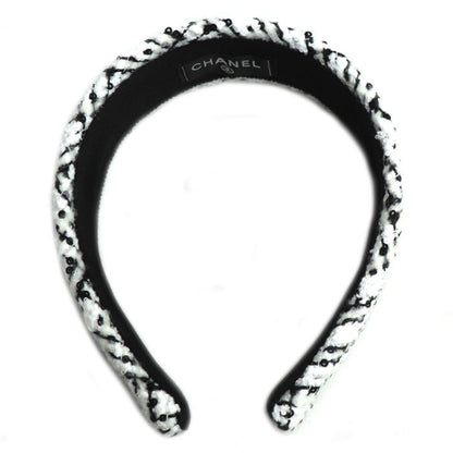 Chanel Tweed Coco Mark 23B Hair Headband Aa9458 Sequins
