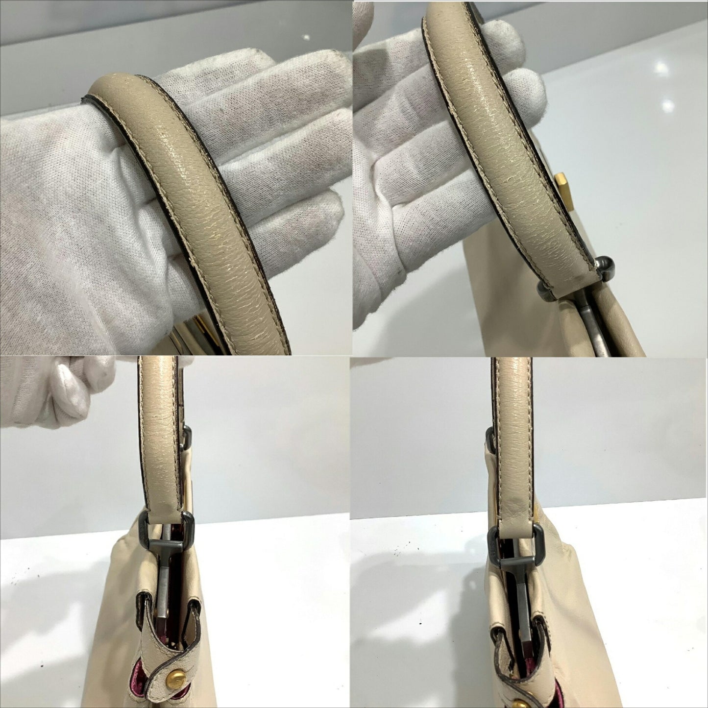 Fendi Peekaboo 8Bn211 Bag Handbag White Ivory Fendi Ja-24389