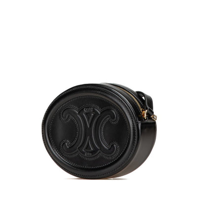 Celine Triomphe Shoulder Bag In Black Leather