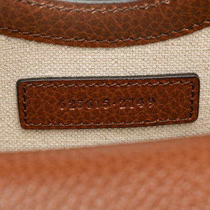 Gucci Gg Denim Horsebit 1955 Shoulder Bag 625615 Indigo Blue Brown Canvas Leather