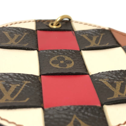 Louis Vuitton M68657 Porte Cle Monogram Check Key Ring Bag Charm Keychain Leather