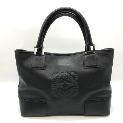 Loewe Fustat Tote Black Leather Bag Crochette