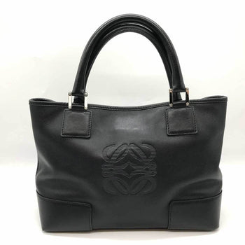 Loewe Fustat Tote Black Leather Bag Crochette