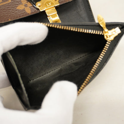 Louis Vuitton Monogram Portefeuille Cherry Wood Compact Wallet M61912 Brown Noir