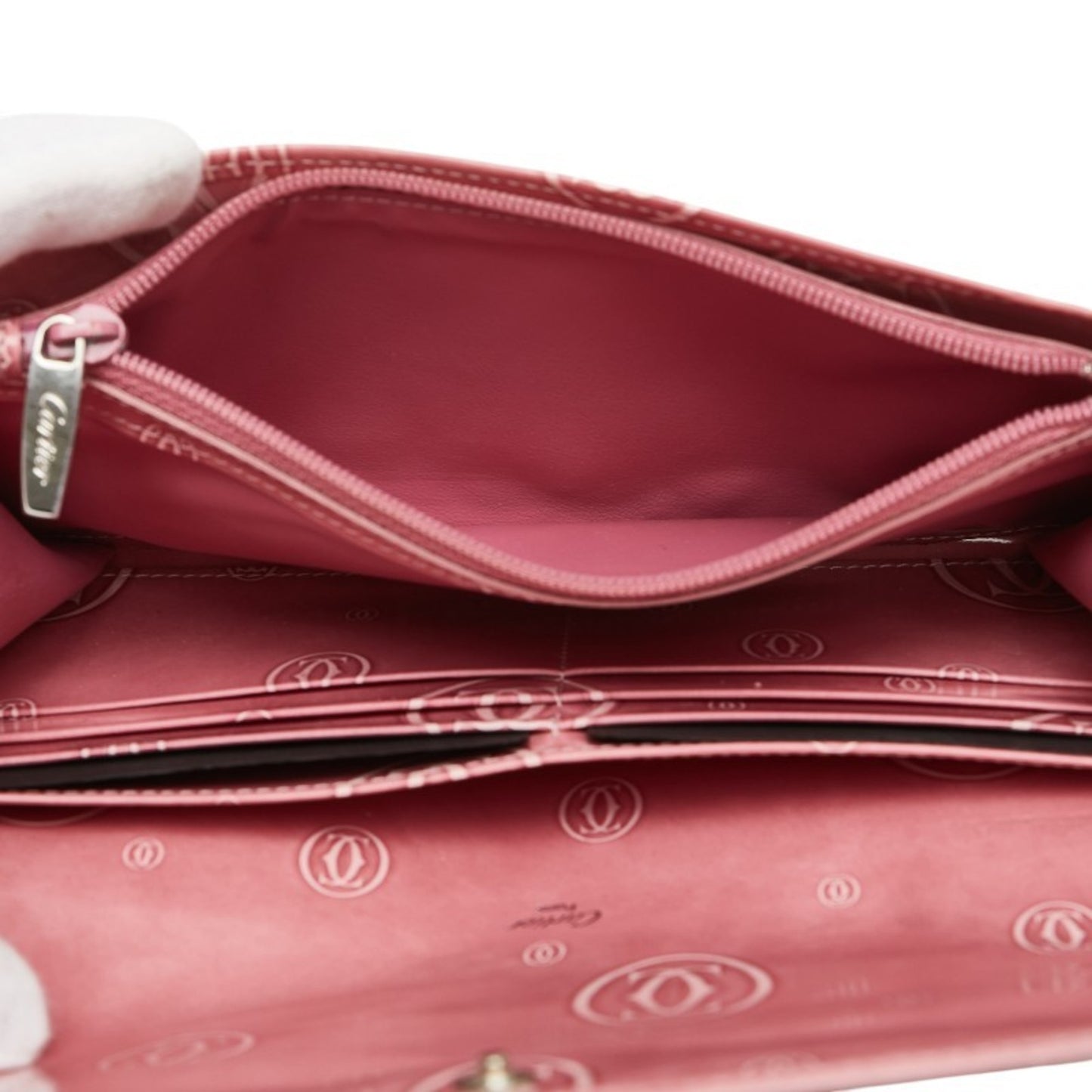 Cartier Happy Birthday Long Wallet Pink Enamel